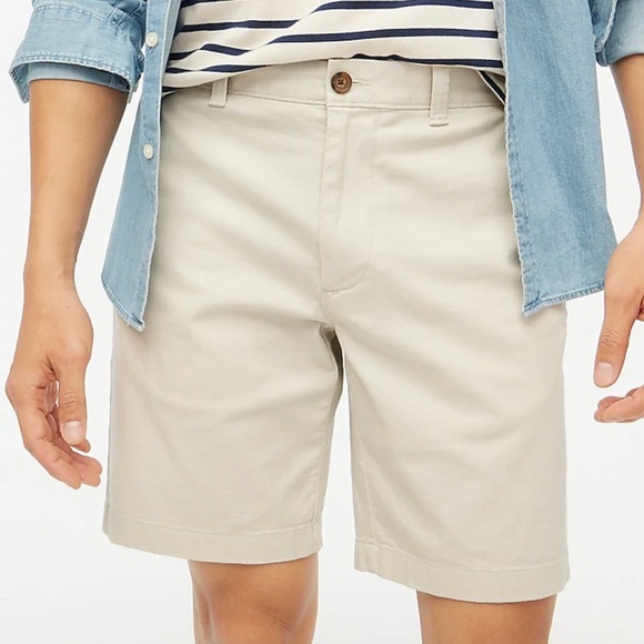 JCrew Men’s 9” Stretch Chino Light Khaki Tan Shorts NWT - Picture 3 of 13
